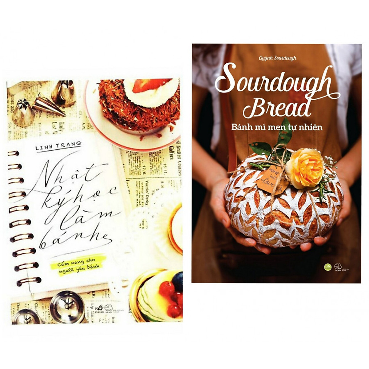 Combo 2 cuốn sách về nấu ăn: Nhật Ký Học Làm Bánh - Tập 1 + Sourdough Bread - Bánh Mì Men Tự Nhiên ( Tặng kèm bookmark Phương đông)