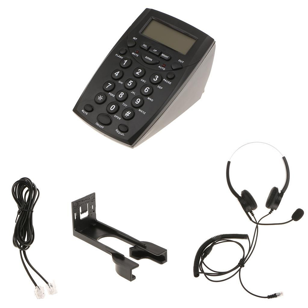 HT500 Office Headset Corded Telephone Phone for Call Center With Dial