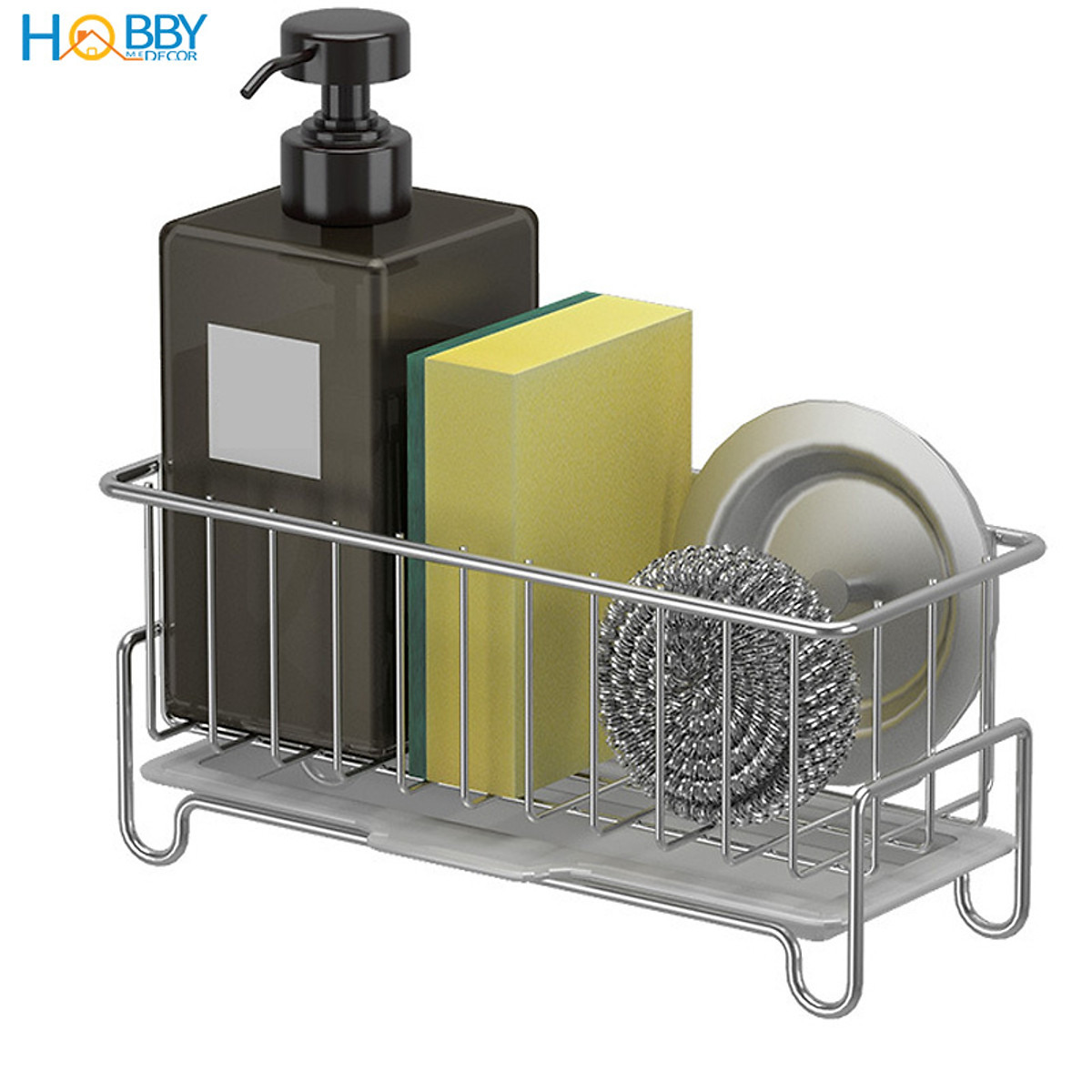 Kệ để đồ rửa chén bát gác trên bồn rửa inox 304 Hobby Home Decor KRC5