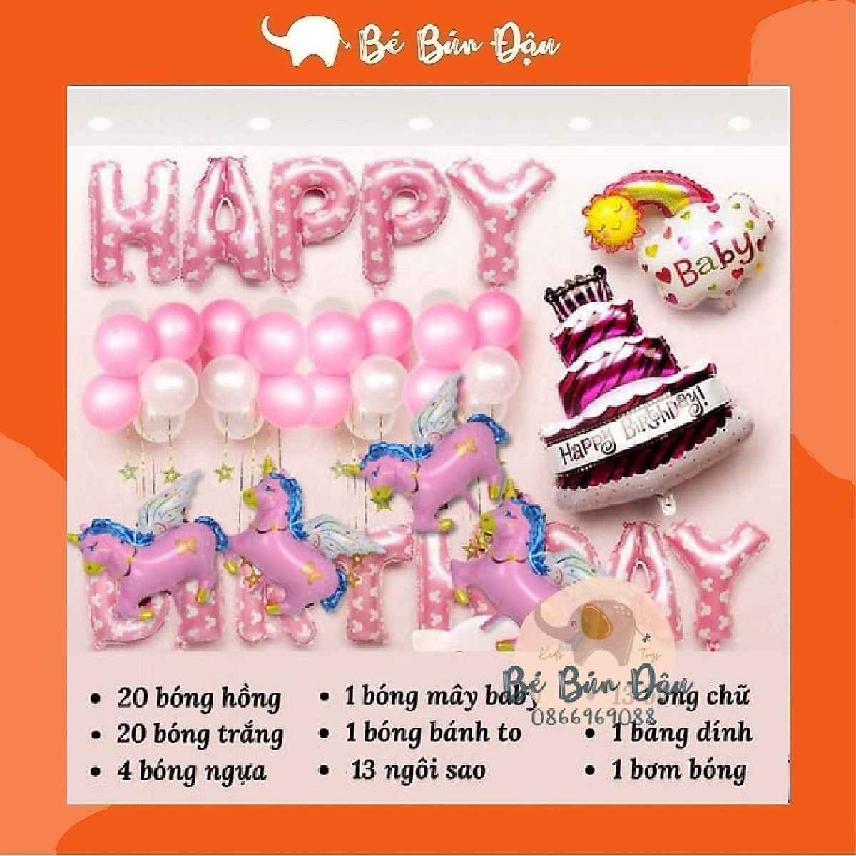 Trang trí sinh nhật bé Bún tại 36 Hàng Mành