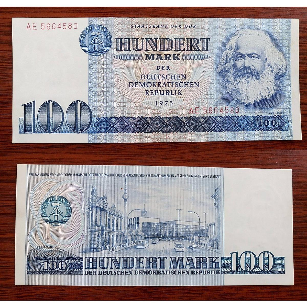 Tiền Đông Đức 100 Mark xưa 1975 hình ảnh Các Mác - 100 Mark ...