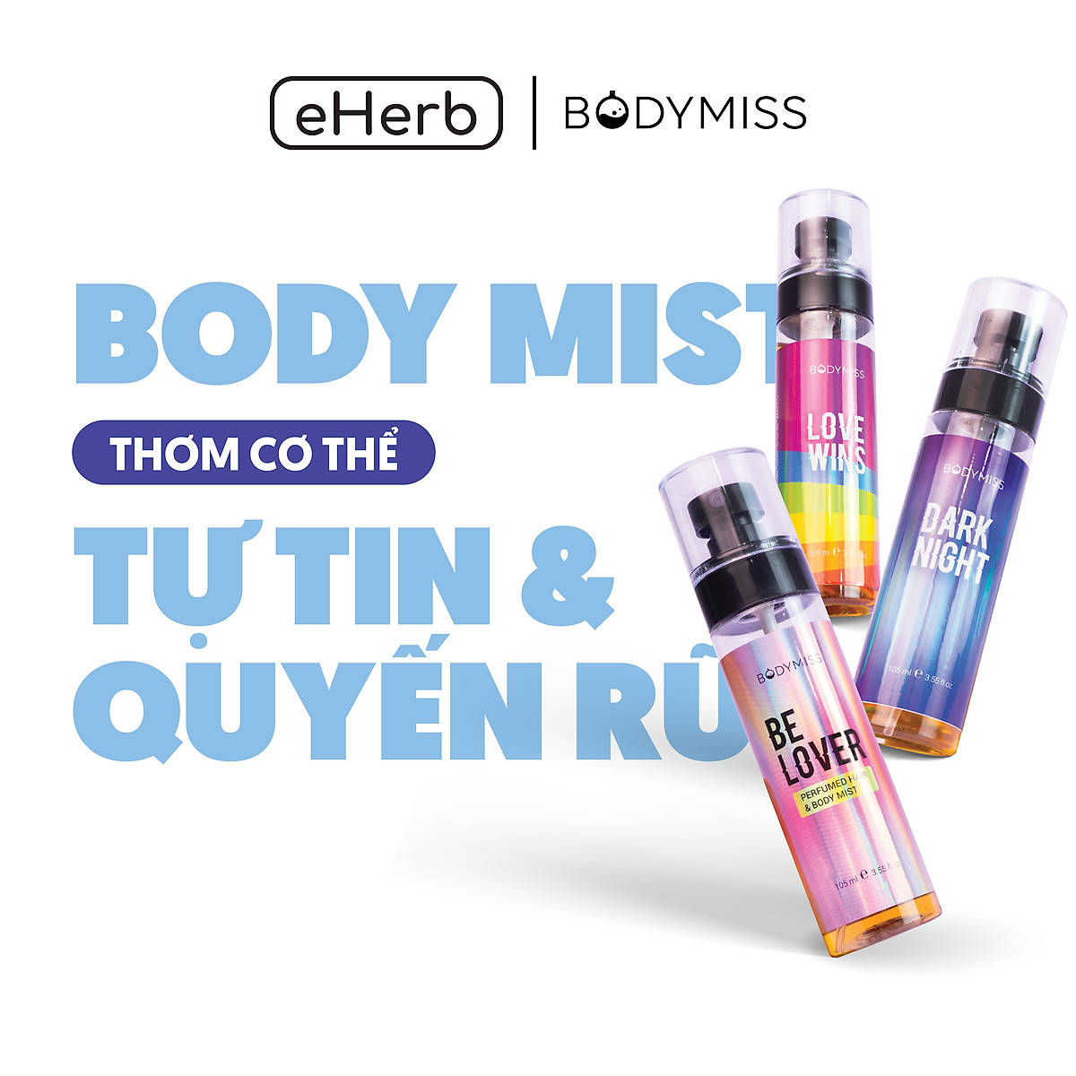 Bodymist Nam Nữ Toàn Thân Lưu Hương 6 Giờ - Nước Hoa Hẹn Hò BODYMISS 105ml (Chai)