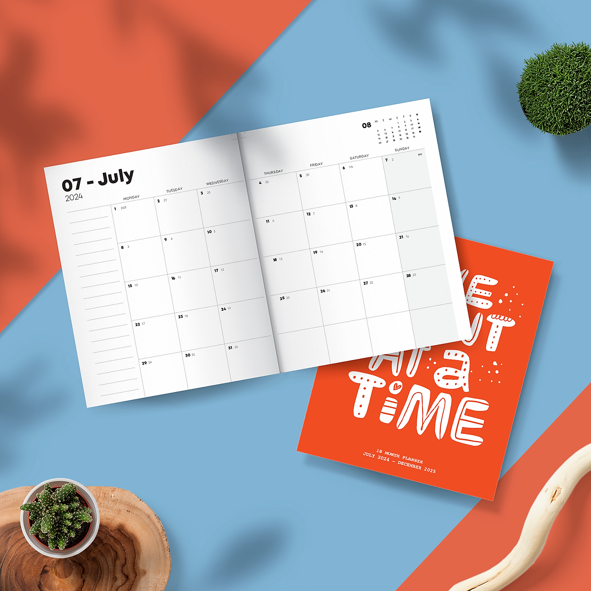 Sổ kế hoạch planner 18 tháng 7/2024-12/2025 SDstationery Goal Path 16.5x20.5, 48 trang, gáy dập ghim