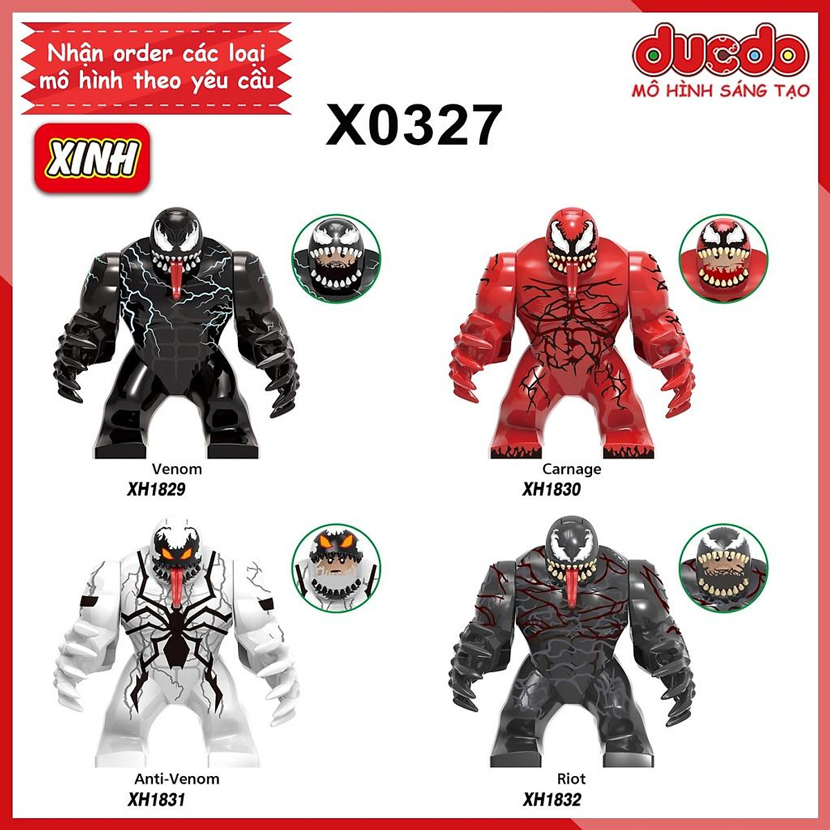 Siêu Anh Hùng Phản Diện Venom Riot Carnage Đồ Chơi Lắp Ráp Minifig Super  Heroes DC Marvel X0327  BrickcoBrick