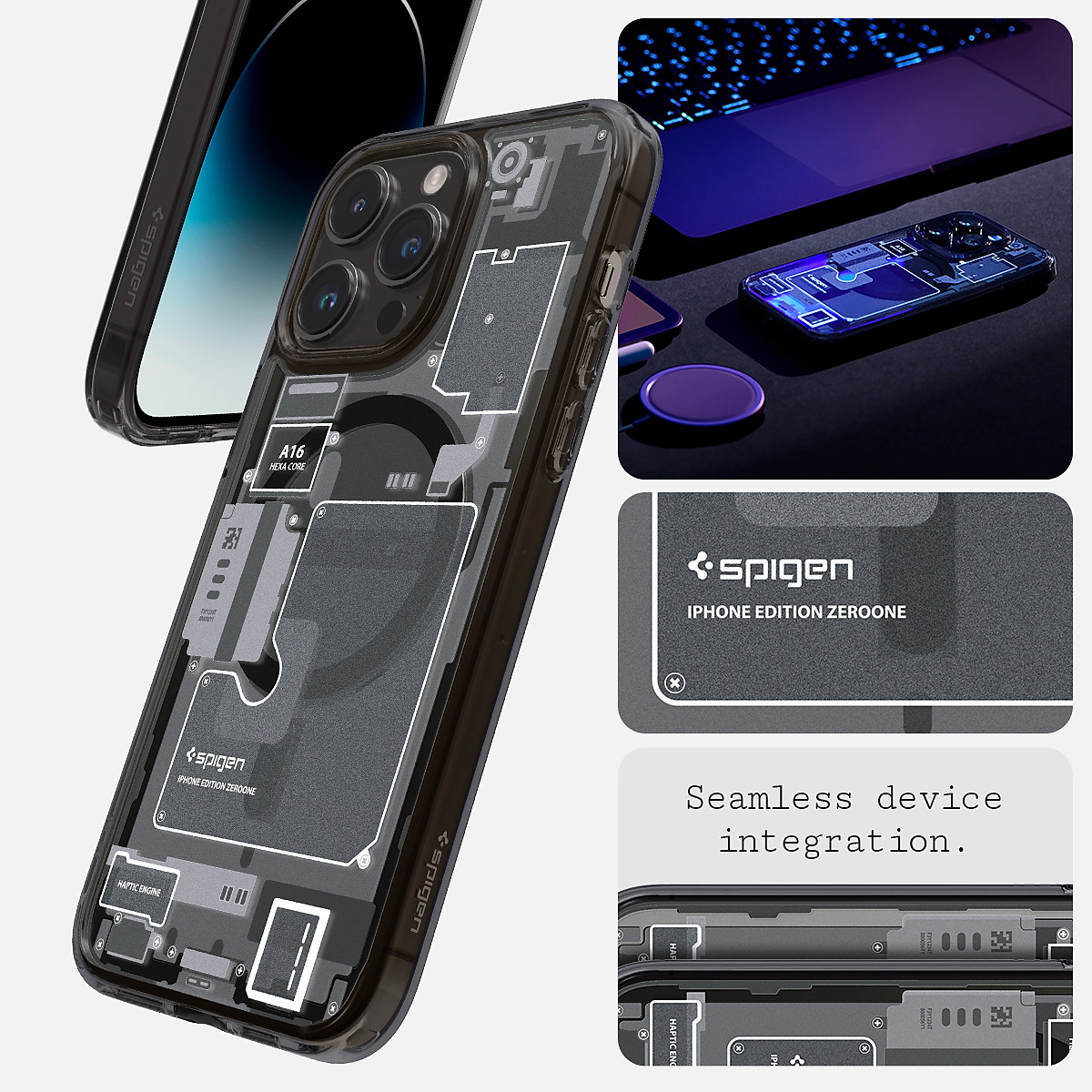 Ốp Lưng Dành Cho Iphone 14 Promax/ 14 Pro SPIGEN ULTRA HYBRID ZERO ONE MAGFIT_ Hàng Chính Hãng