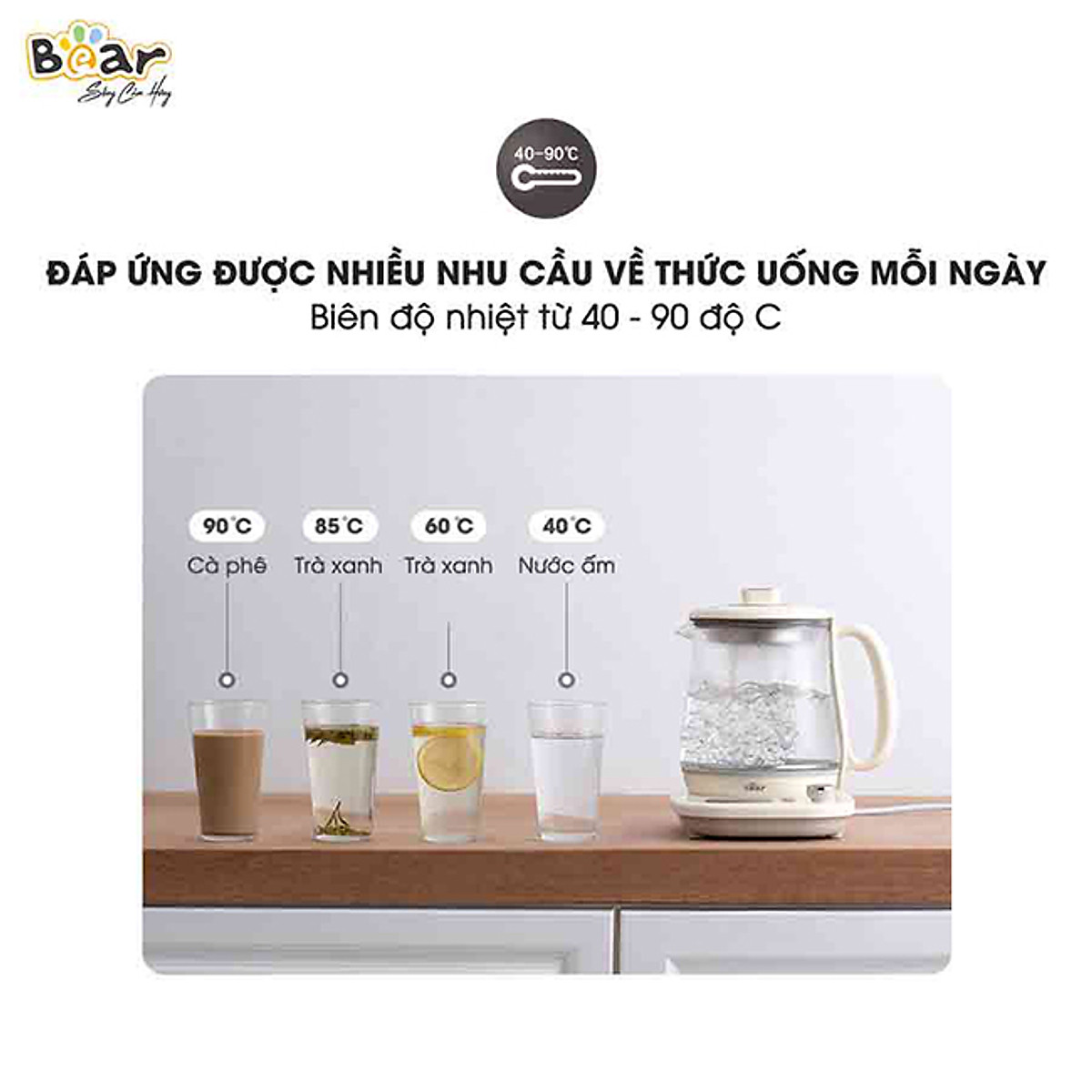 Máy Pha Trà Bear SUBE011 - Hàng Chính Hãng