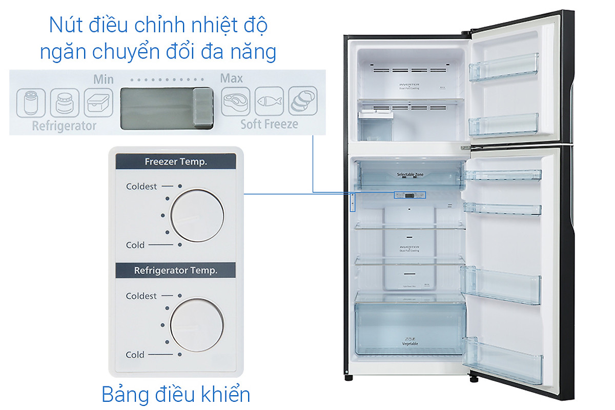 Tủ lạnh Hitachi Inverter 366 lít R-FVX480PGV9-GBK - HÀNG CHÍNH HÃNG
