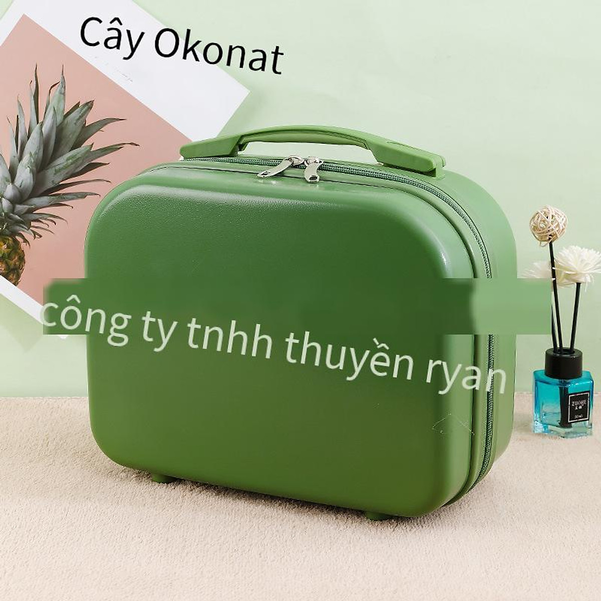 Giao hàng nhanh Túi đựng mỹ phẩm cao cấp màu kẹo ins 14 inch vali đi