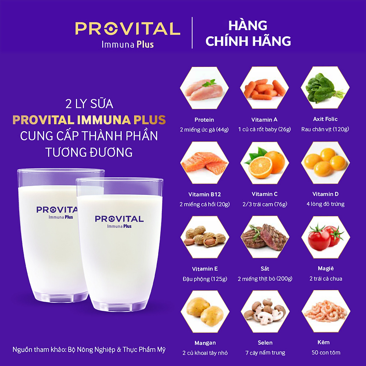 Bộ 3 Hộp sữa Provital Immuna Plus 960G - Giúp tăng cường hệ miễn dịch cho người trưởng thành và người lớn tuổi