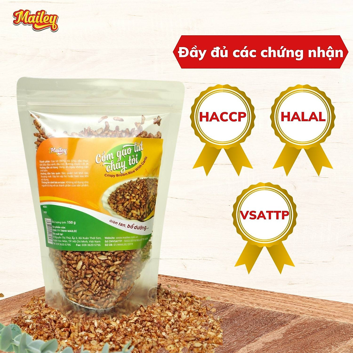 Gạo lứt giảm cân ăn liền Mailey Túi 150g - gạo lứt sấy rong biển/ cháy tỏi ăn kiêng healthy eat clean