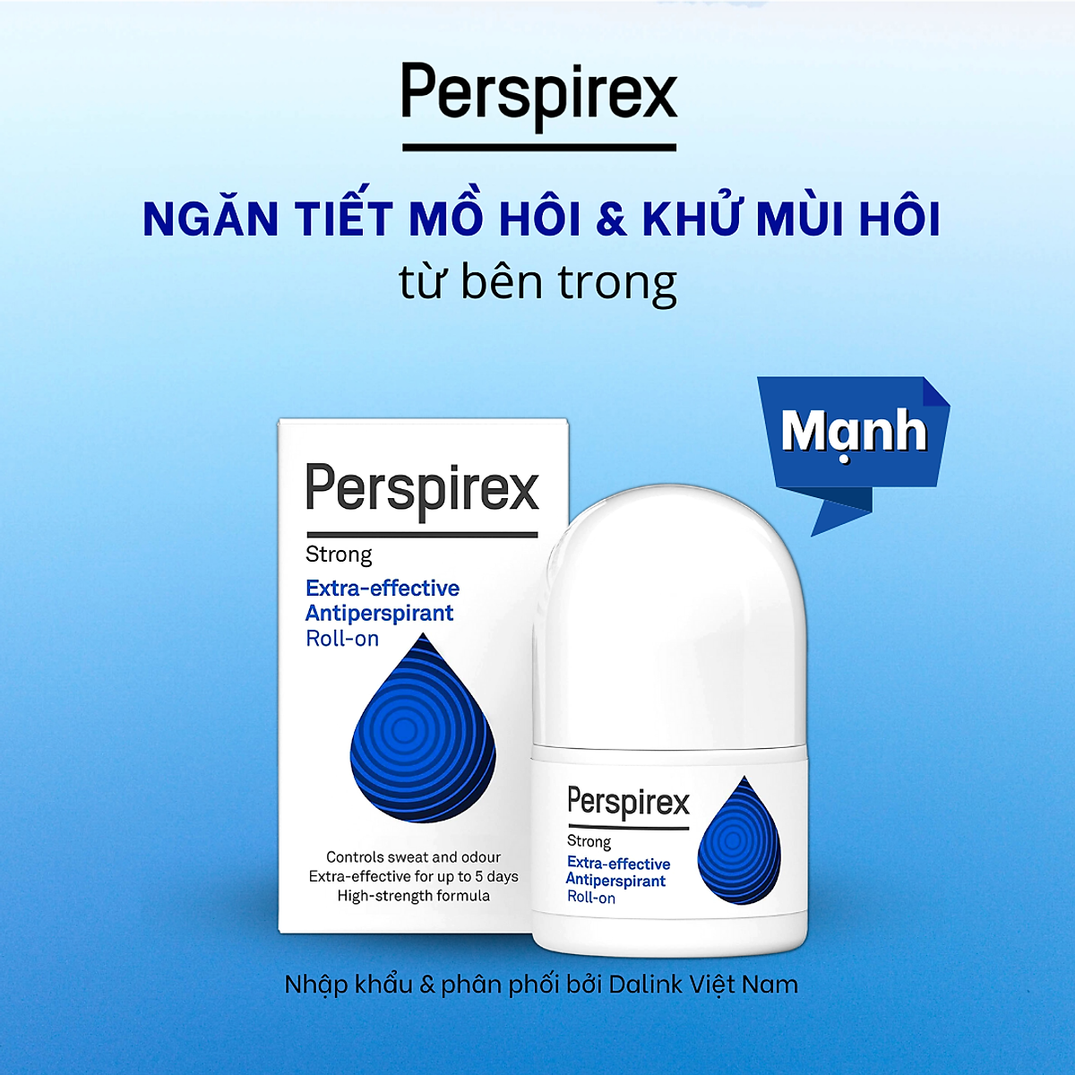 Lăn khử mùi Perspirex Strong: khử mùi hôi nách và ngăn tiết mồ hôi loại mạnh