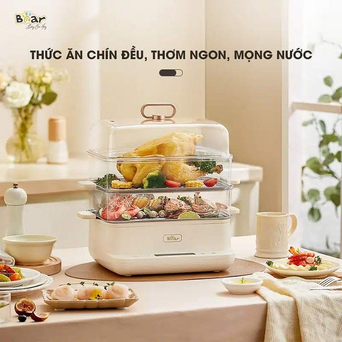 Nồi hấp 12 lít Bear SB-NH12L - Hàng Chính Hãng