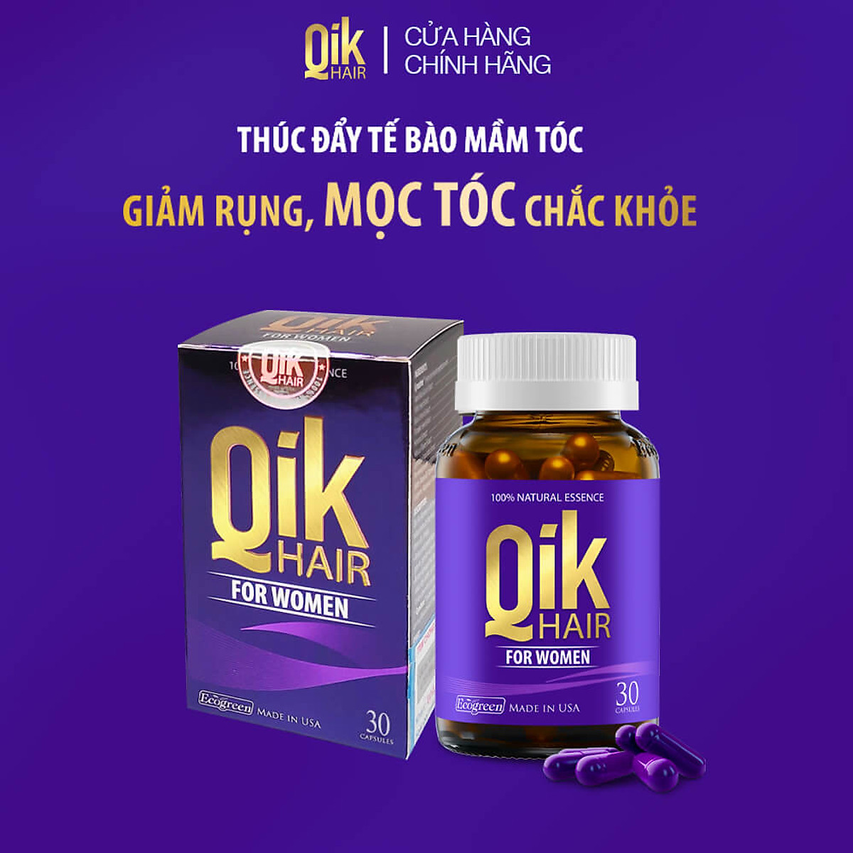 Viên uống QIK HAIR cho Nam  cho Nữ giảm rụng mọc tóc chắc khỏe 30  viên  Shopee Việt Nam