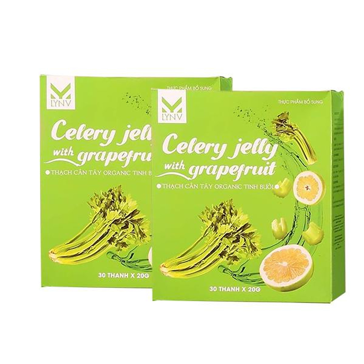 Hai hộp thạch cần tây tinh bưởi detox collagen dinh dưỡng cho người lớn