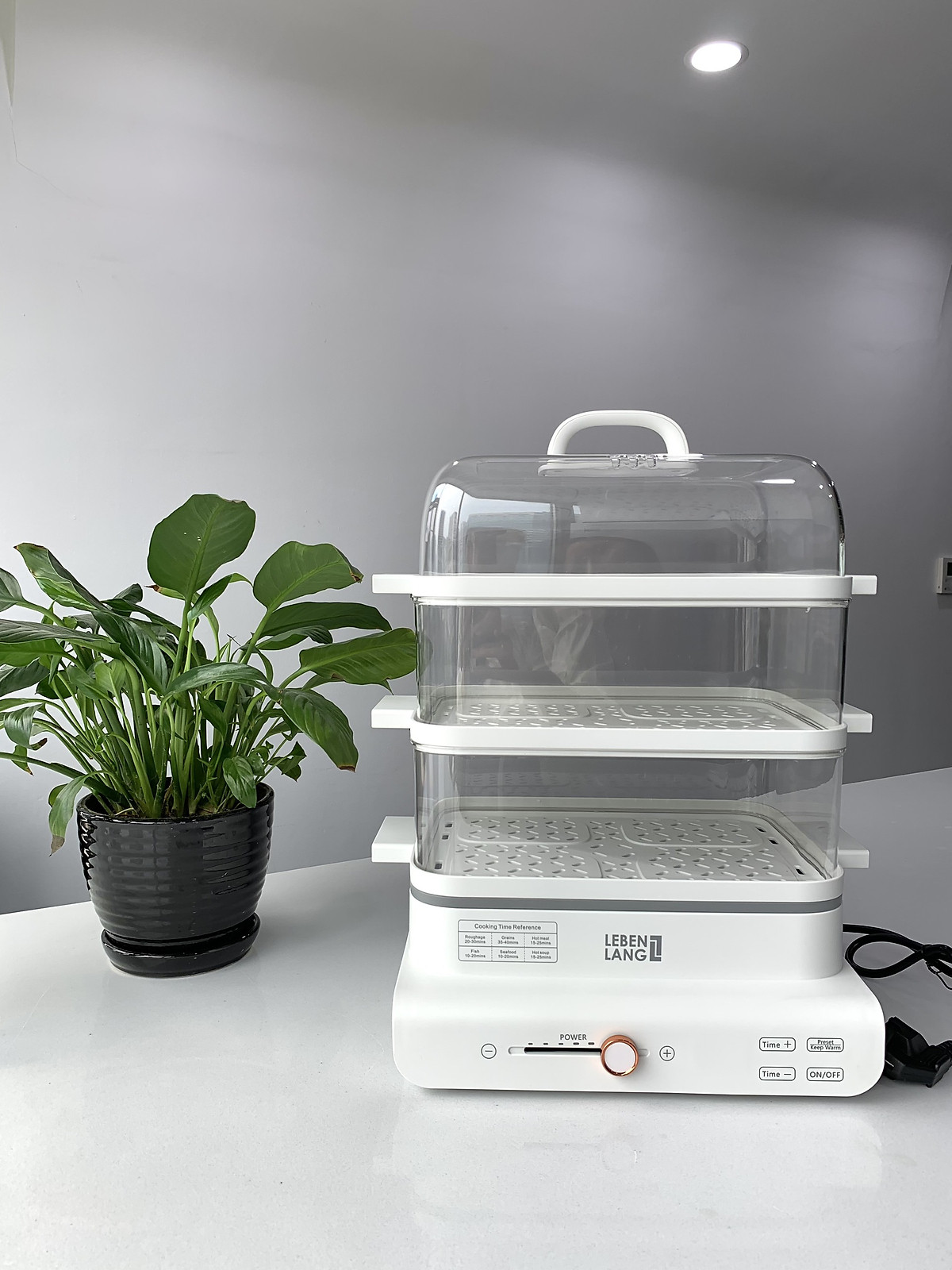 Nồi hấp điện đa năng LEBENLANG LBEL5031 nồi hấp 3 tầng, siêu tiện lợi, dung tích 18L, công suất 900W - hàng chính hãng