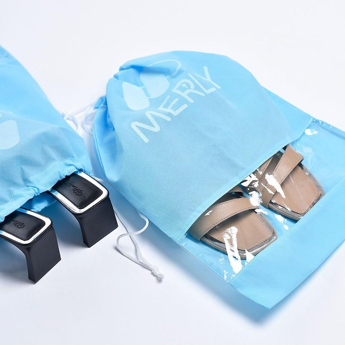 Túi dây rút đựng giày dép Merly, túi xếp gấp gọn, túi du lịch đa năng