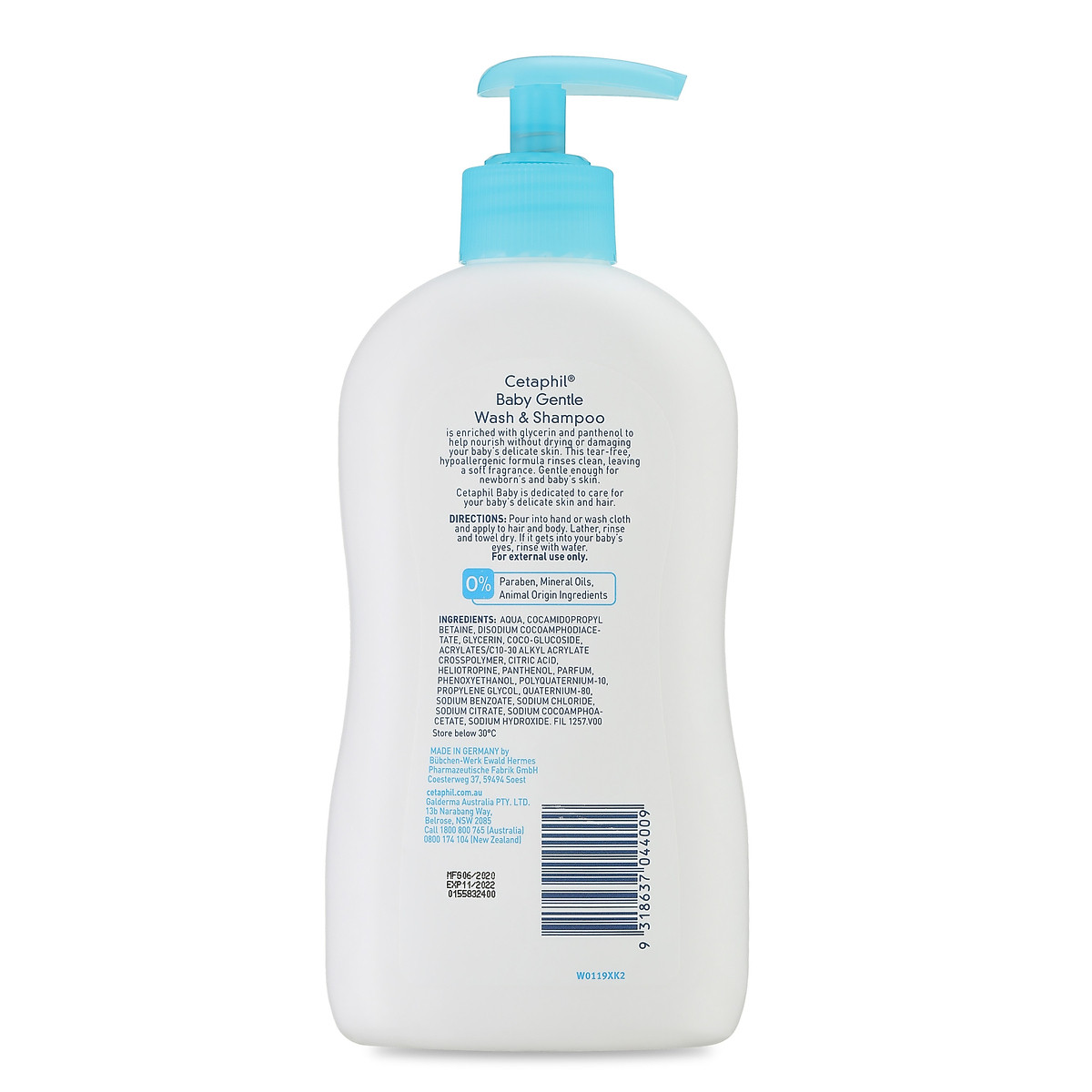 Sữa Tắm Và Gội Trẻ Em Cetaphil Baby Gentle Dịu Nhẹ Cho Làn Da Em Bé 400ml