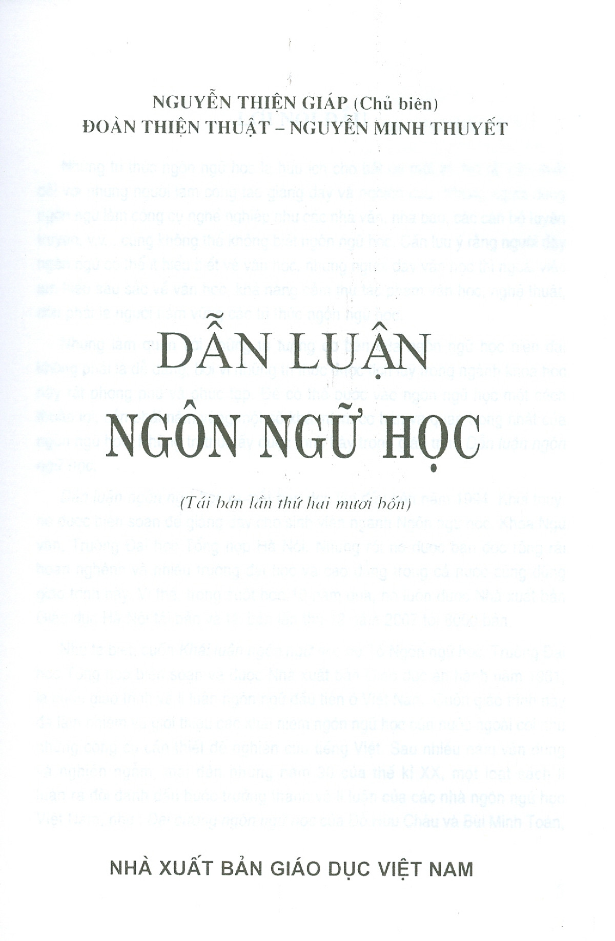 Dẫn Luận Ngôn Ngữ Học - Tái bản lần thứ hai mươi lăm (năm 2023)