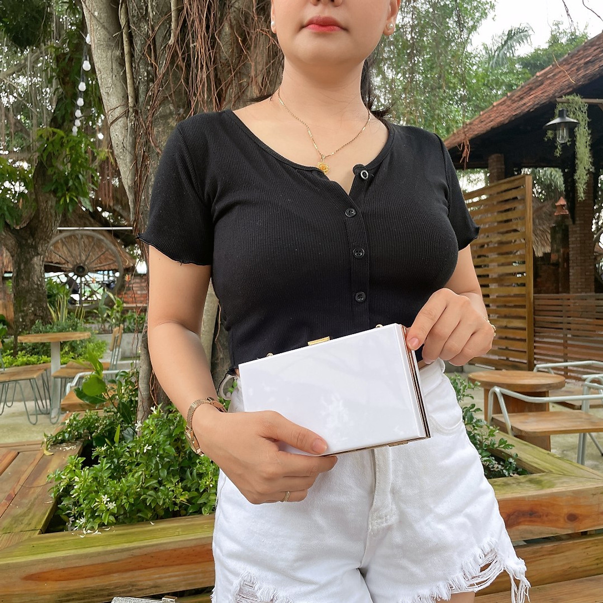 Ví dự tiệc cưới, sự kiện, kiểu dáng trong suốt, có nút gài kim loại, ví dự tiệc sang trọng, đẳng cấp