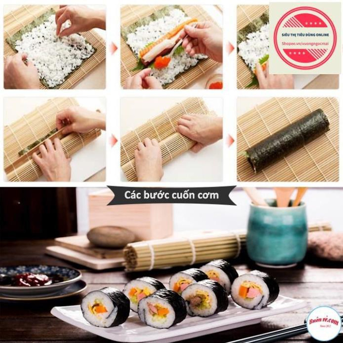 Mành Tre Cuộn Cơm rong biển Kimbap, Cuốn Sushi Cơm cuộn nhanh chóng tiện lợi an Mành Tre Cuộn Cơm Rong Biển Kimbap, Cuốn Sushi Cơm Cuộn Nhanh Chóng Tiện Lợi An