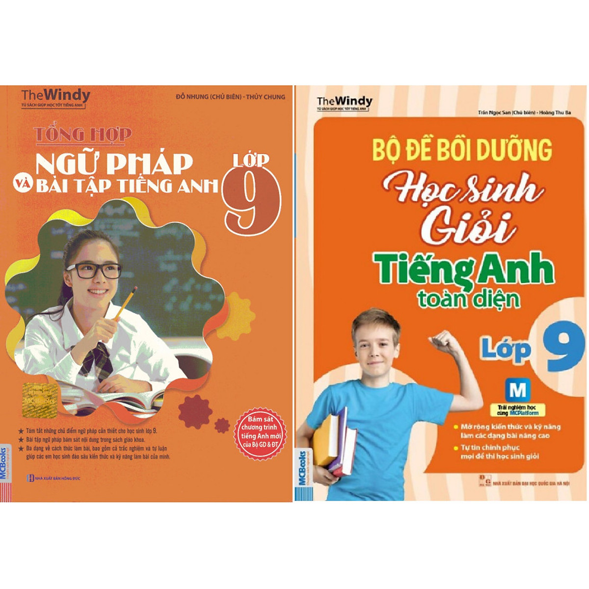 Bộ Sách Học Tốt Tiếng Anh Lớp 9 ( Tổng Hợp Ngữ Pháp và Bài Tập Tiếng Anh Lớp 9 + Bộ Đề Bồi Dưỡng Học Sinh Giỏi Tiếng Anh Toàn Diện Lớp 9 ) tặng kèm bookmark 