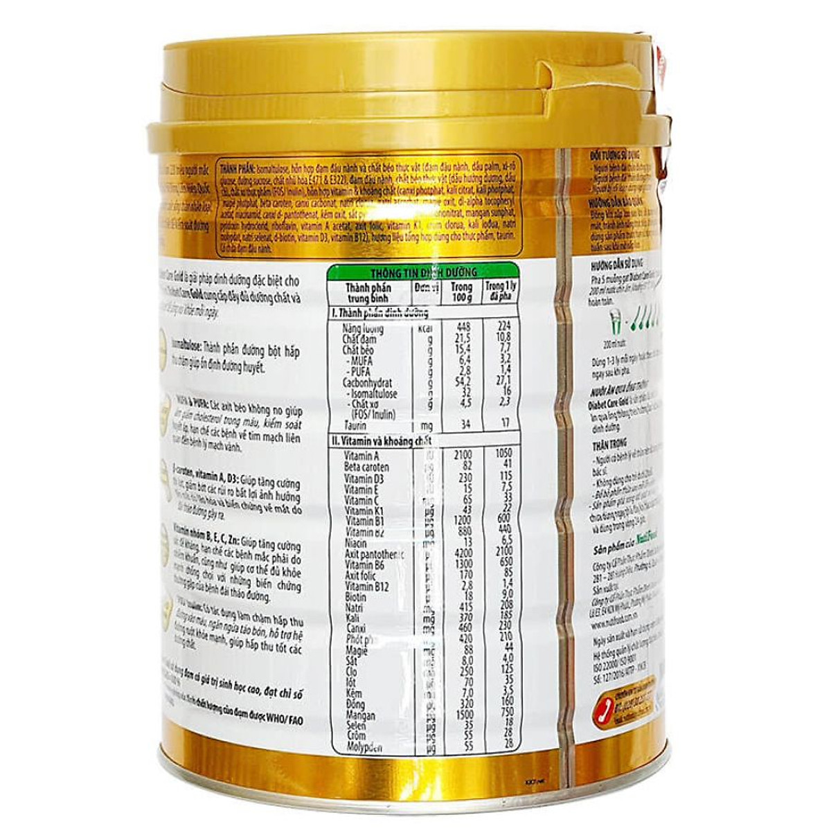 Sữa bột Diabet Care Gold Nutifood loại 900g giành cho người tiểu đường