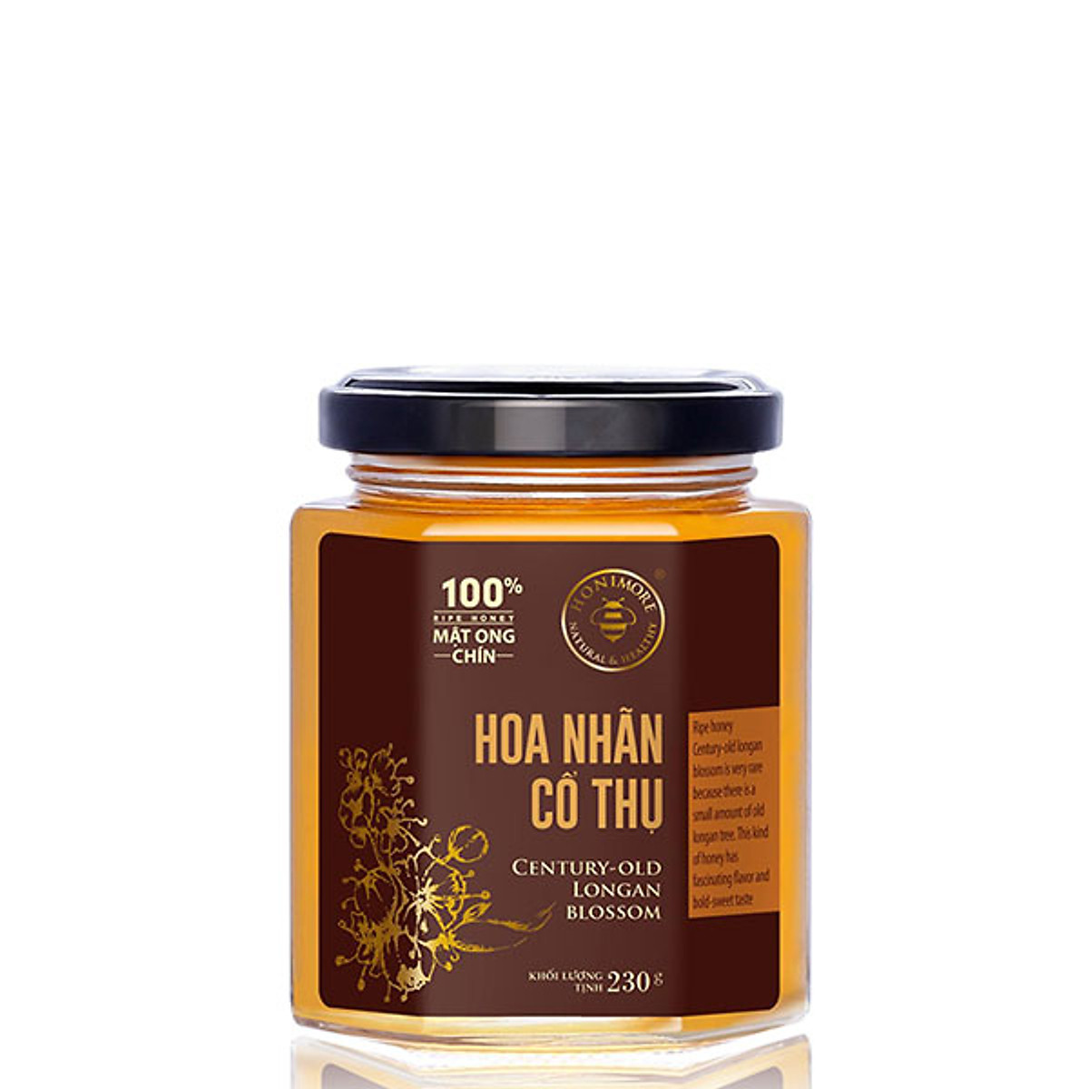 Mật ong rừng Hoa Nhãn Cổ Thụ - 100% mật ong chín Honimore 230g