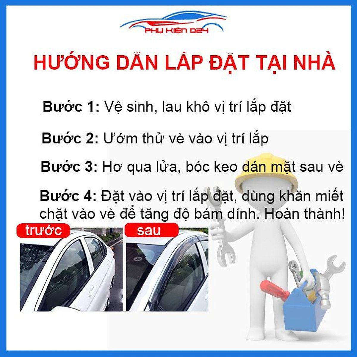 Vè mưa Vios 2014-2015-2016-2017 vè đen che mưa bảo vệ trang trí xe