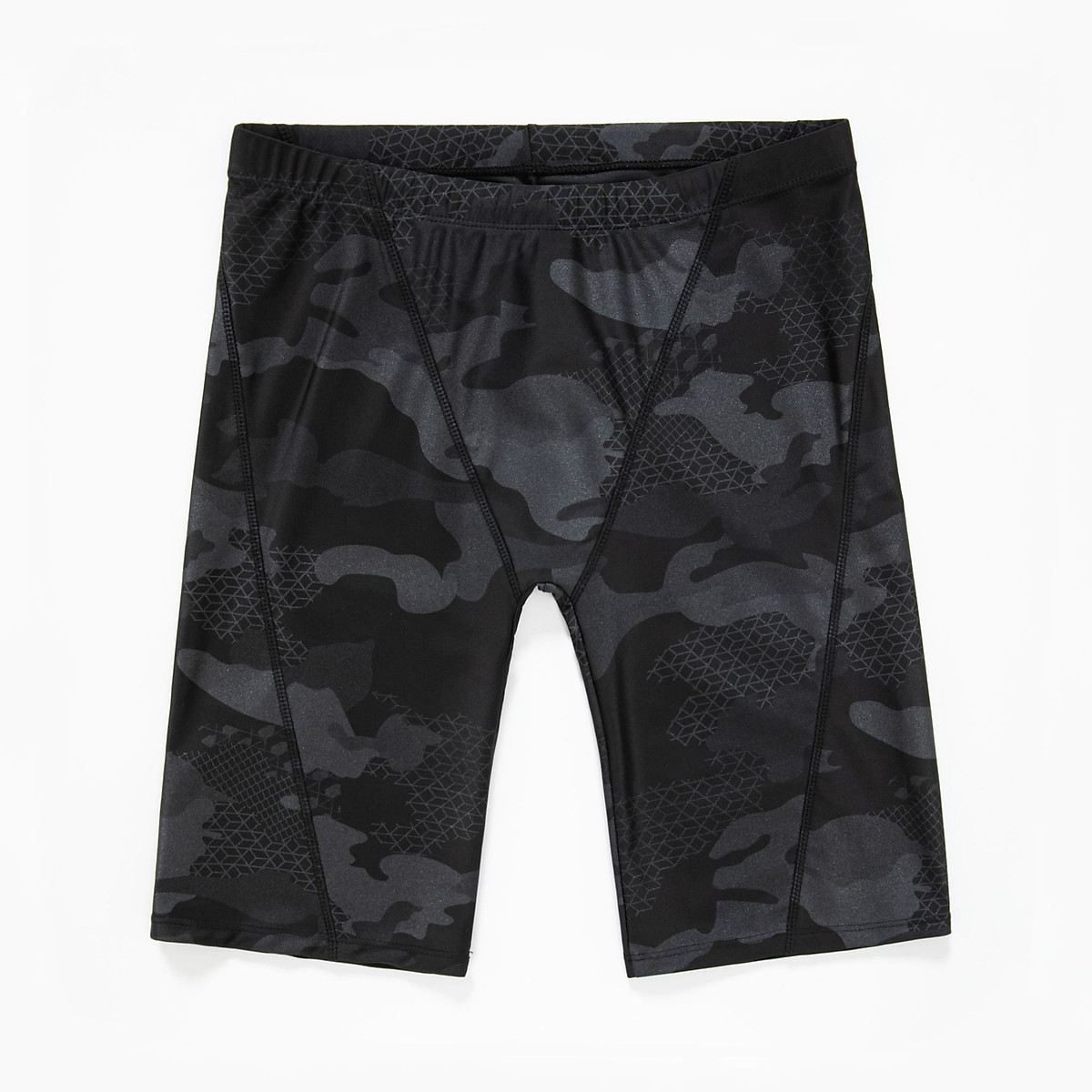 Quần bơi lửng boxer dài cho nam Cleacco màu đen Camo , chất vải Poly co giãn 4 chiều , thoáng khí , thoát nước nhanh BORO SPORT - Tặng nón bơi vải