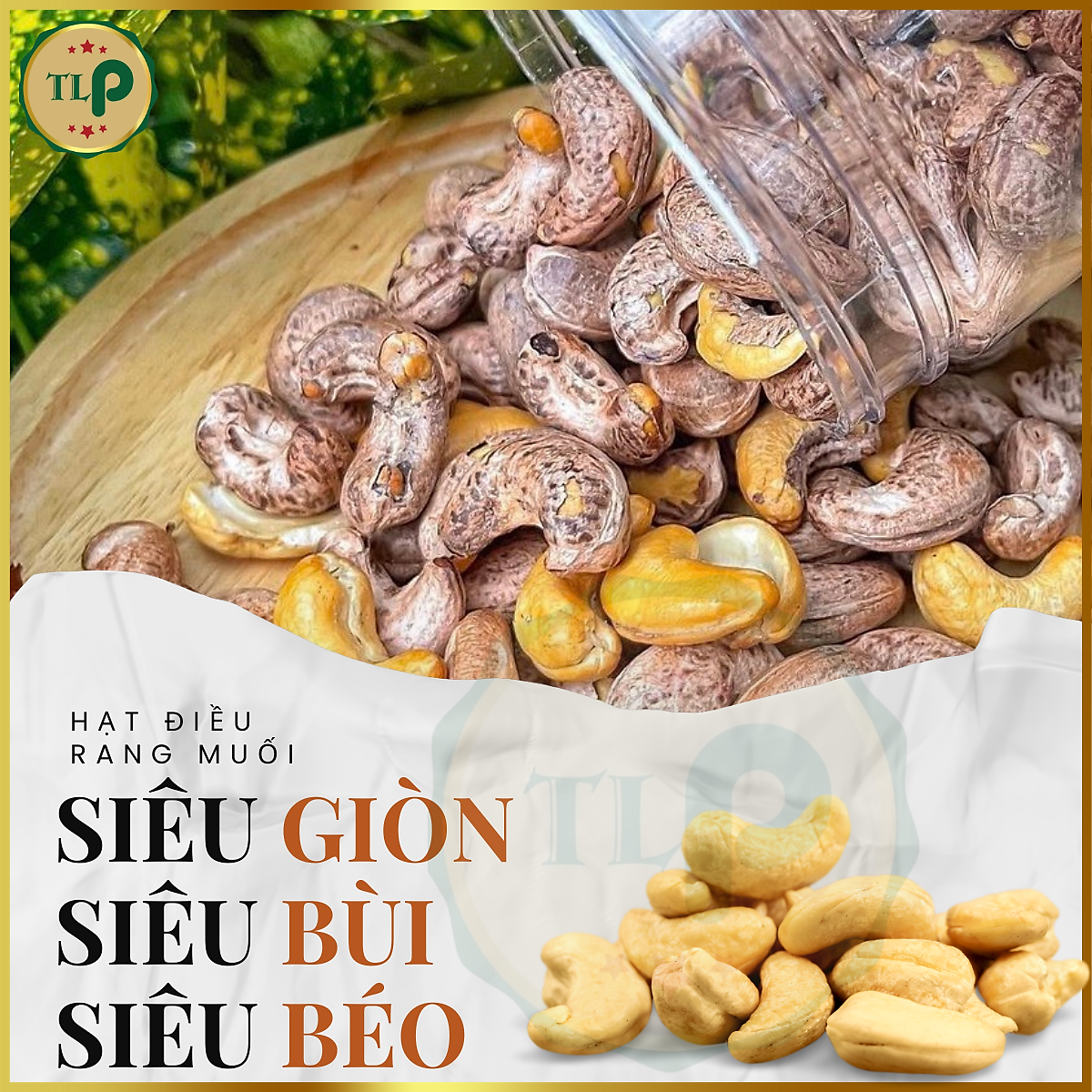 HẠT ĐIỀU RANG MUỐI XẾP HOA TÂN LỘC PHÁT THƠM NGON BÉO BÙI