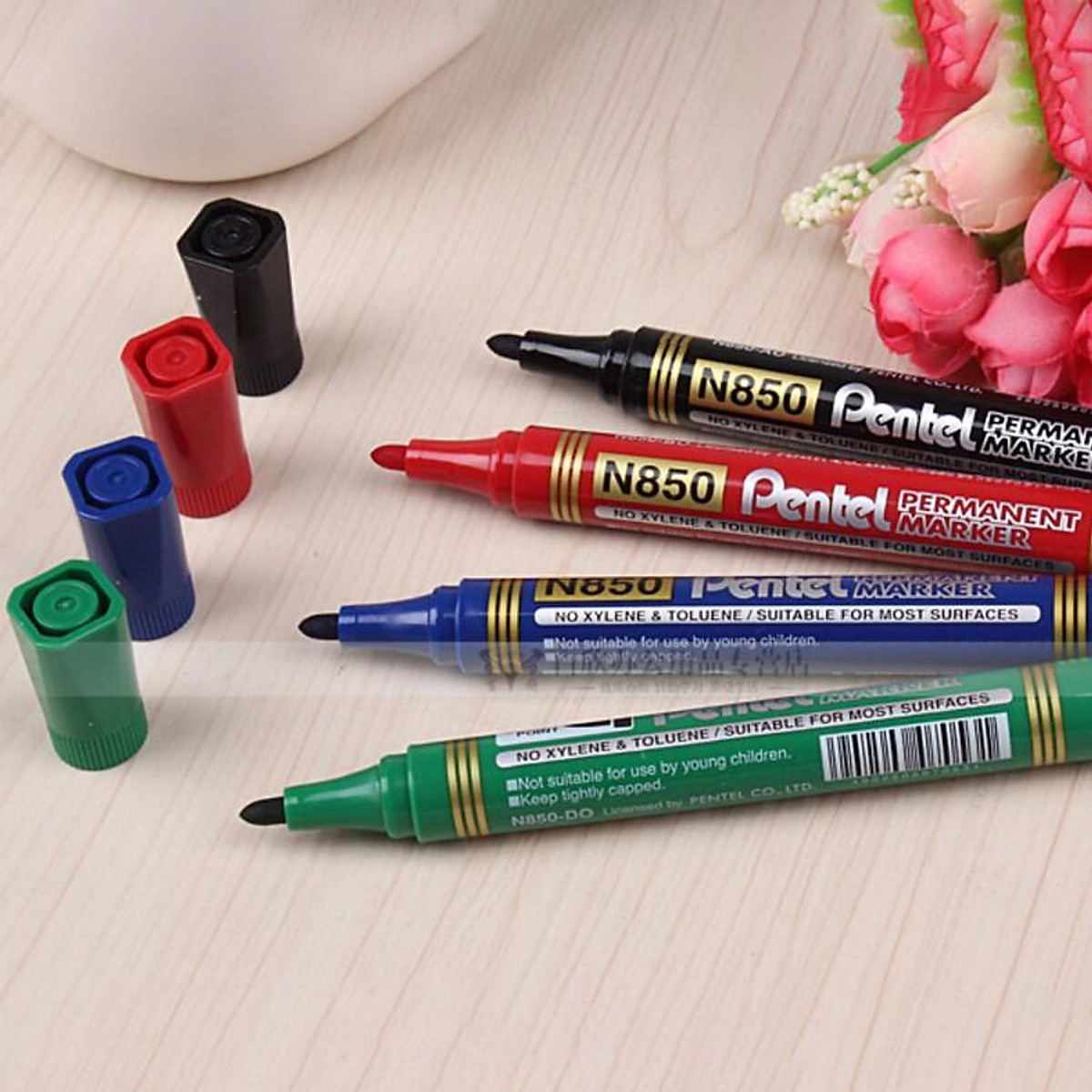 Bút Dạ Dầu Pentel N850 | Mực Nhanh Khô Không Nhòe Khi Thấm Nước | Viết Được Trên Nhiều Chất Liệu | Permanent Marker