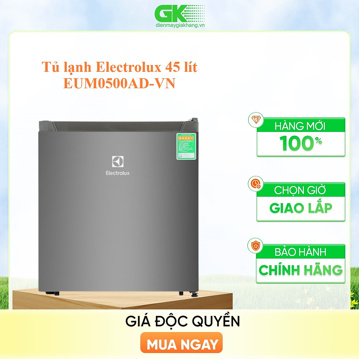 Tủ Lạnh Mini Bar Electrolux EUM0500AD-VN - Dung Tích 45 lít - Hàng Chính Hãng