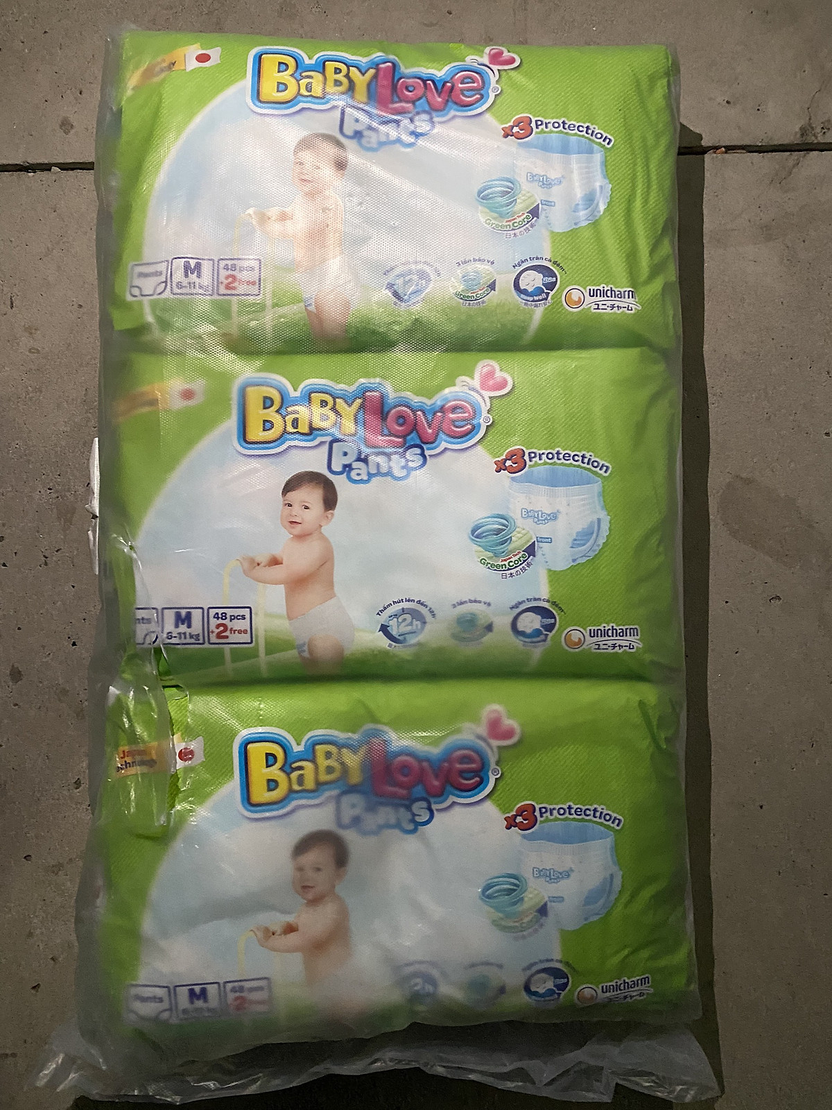 TÃ QUẦN EM BÉ BABY LOVE M48 MIẾNG +6 MIẾNG - Hàng chính hãng Unicharm