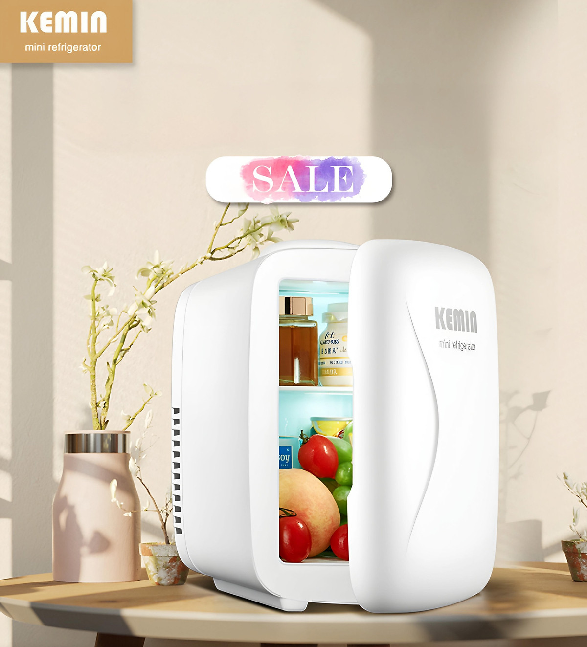 Tủ lạnh mini Kemin K4 Angry Bear Chính Hãng 4L - Dùng ở nhà và ô tô - Nóng lạnh 2 chiều