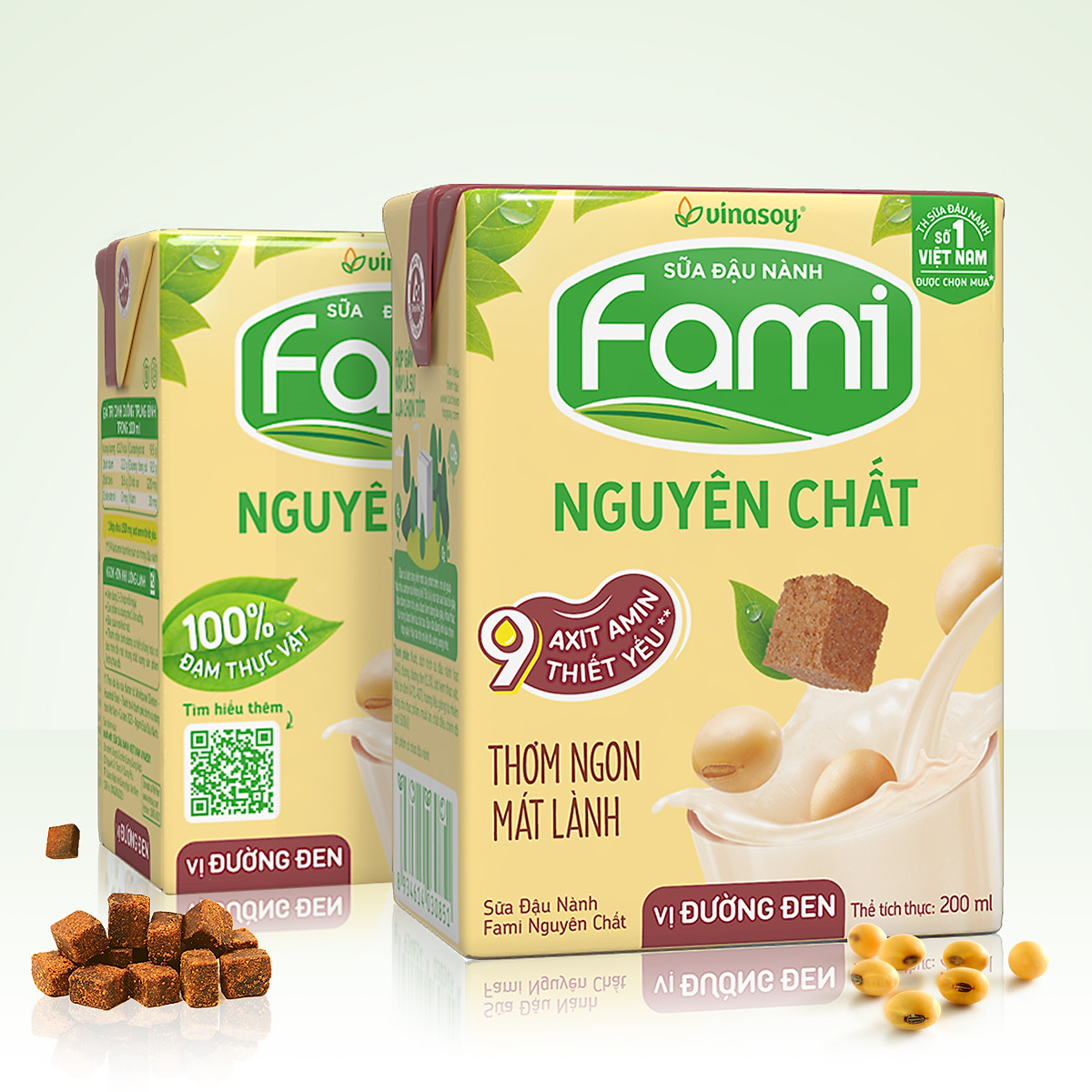 Thùng Sữa Đậu Nành Fami Nguyên Chất Vị Đường Đen (200ml x 36 Hộp)