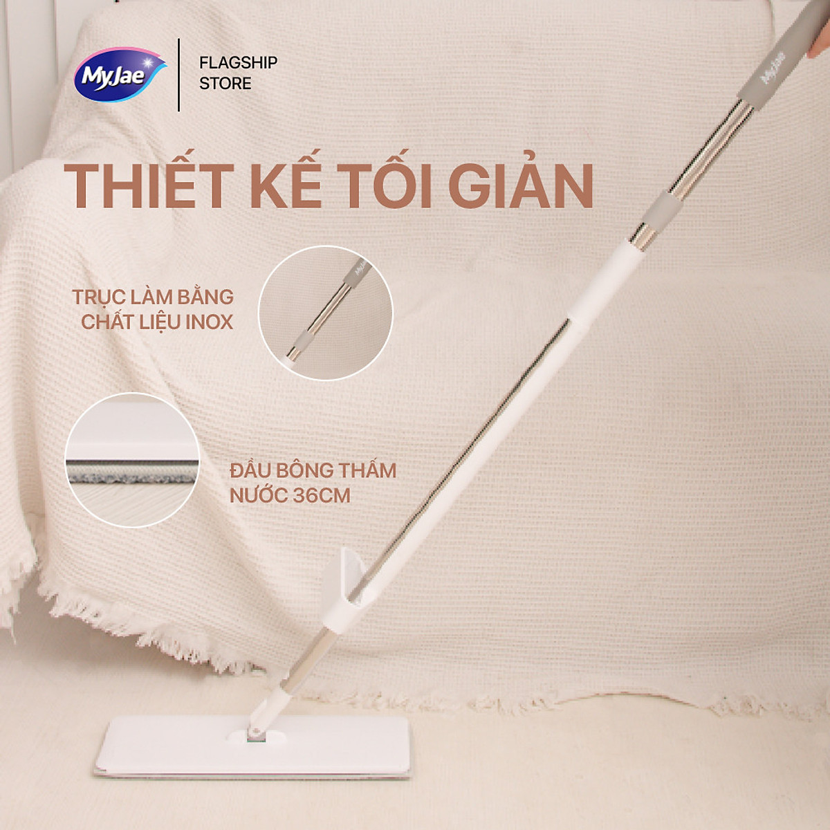 Cây lau nhà tự vắt thông minh sợi microfiber