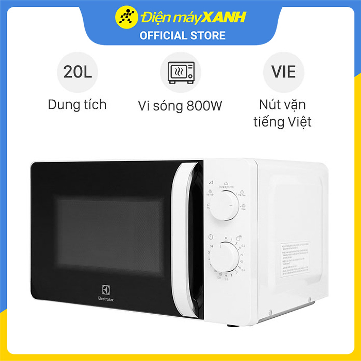 Lò vi sóng Electrolux EMM20K18GW 20 lít - Hàng chính hãng