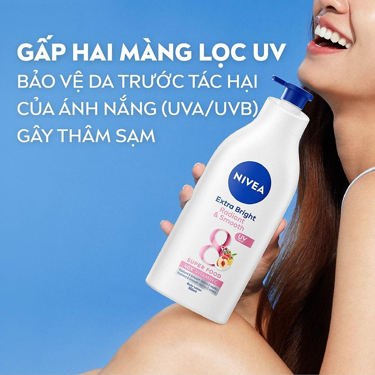 Sữa Dưỡng Thể Nivea Trắng Mịn Extra White Radiant & Smooth 550ml
