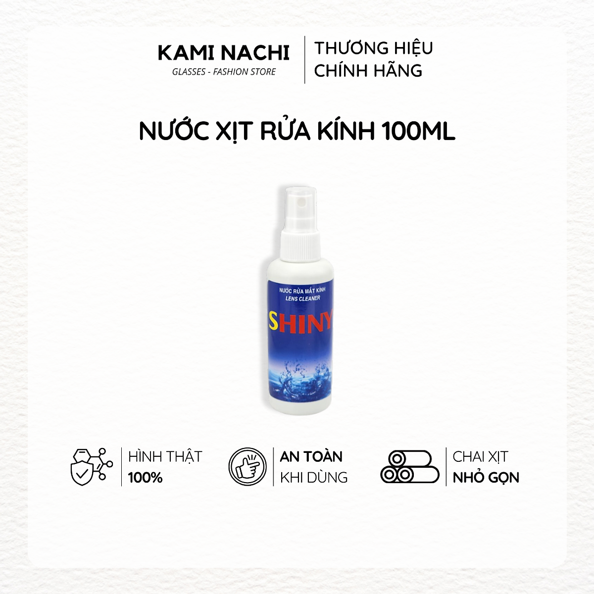 Nước xịt rửa mắt kính chuyên dụng KAMI NACHI 100ml