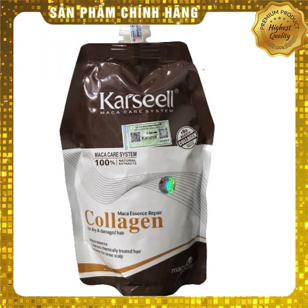 Kem ủ tóc Collagen Karseell Maca phục hồi siêu mượt 100ml/500ml