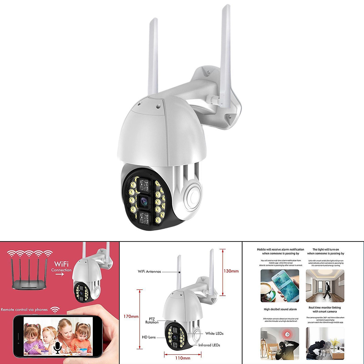 Surveillance WiFi Camera Pan Tilt 3MP Outdoor Wireless CCTV for ...