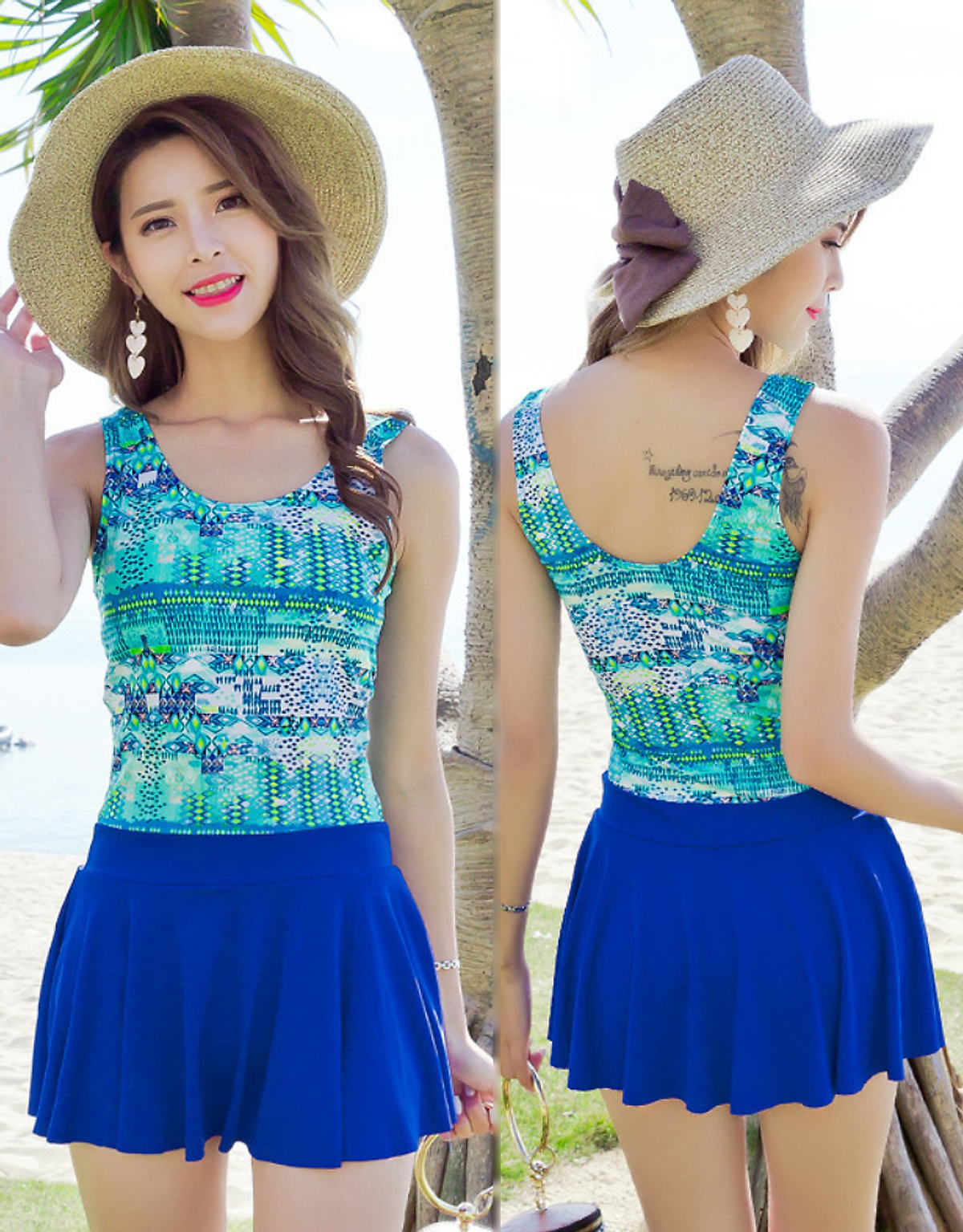 Đồ Bơi Nữ Một Mảnh Sắc Màu Kiểu Váy Xòe Dễ Thương ATI31 MayHomes One-Piece Colorful Swimwear