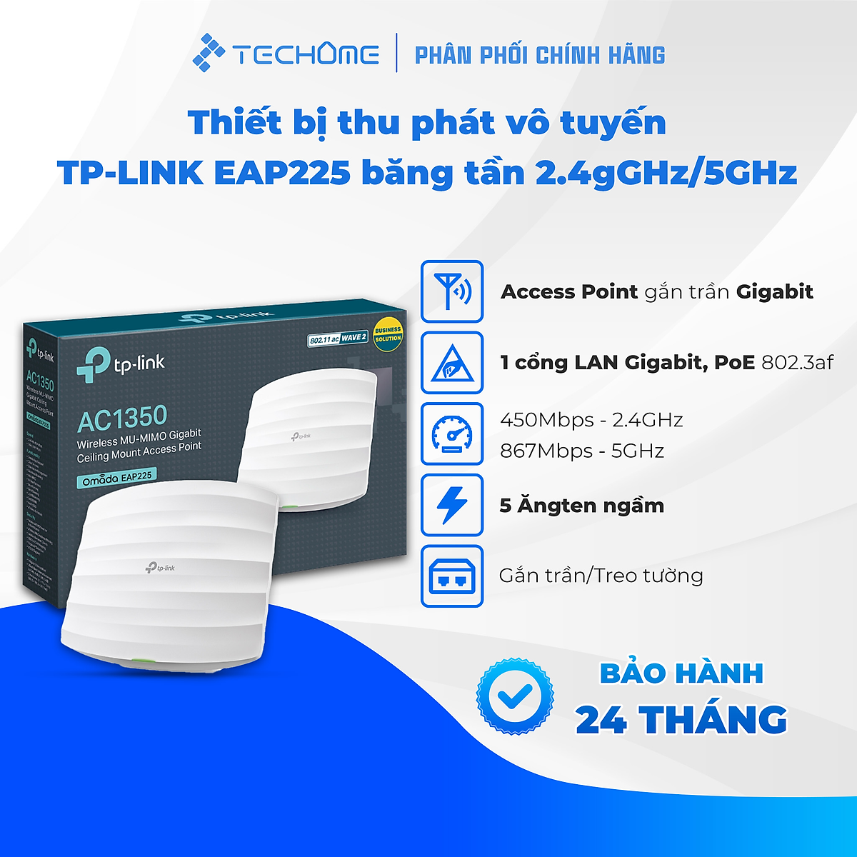Thiết bị thu phát vô tuyến TP-LINK EAP225 băng tần 2.4GHz / 5GHz ...