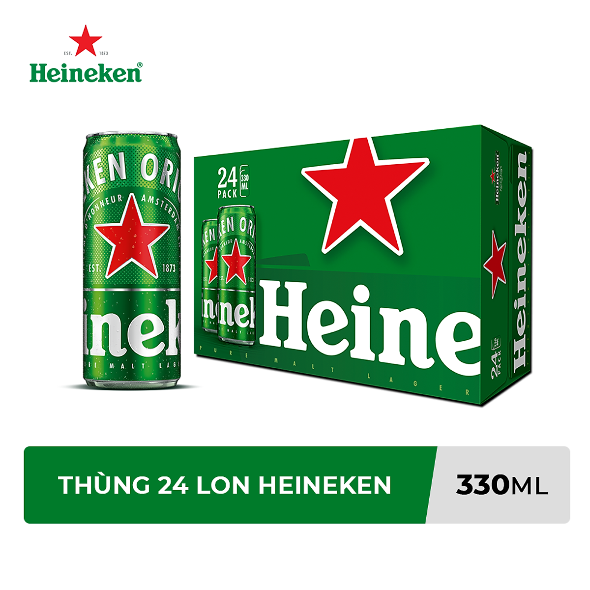 {Freeship 50K} Thùng 24 Lon Bia Heineken 330ml / Lon