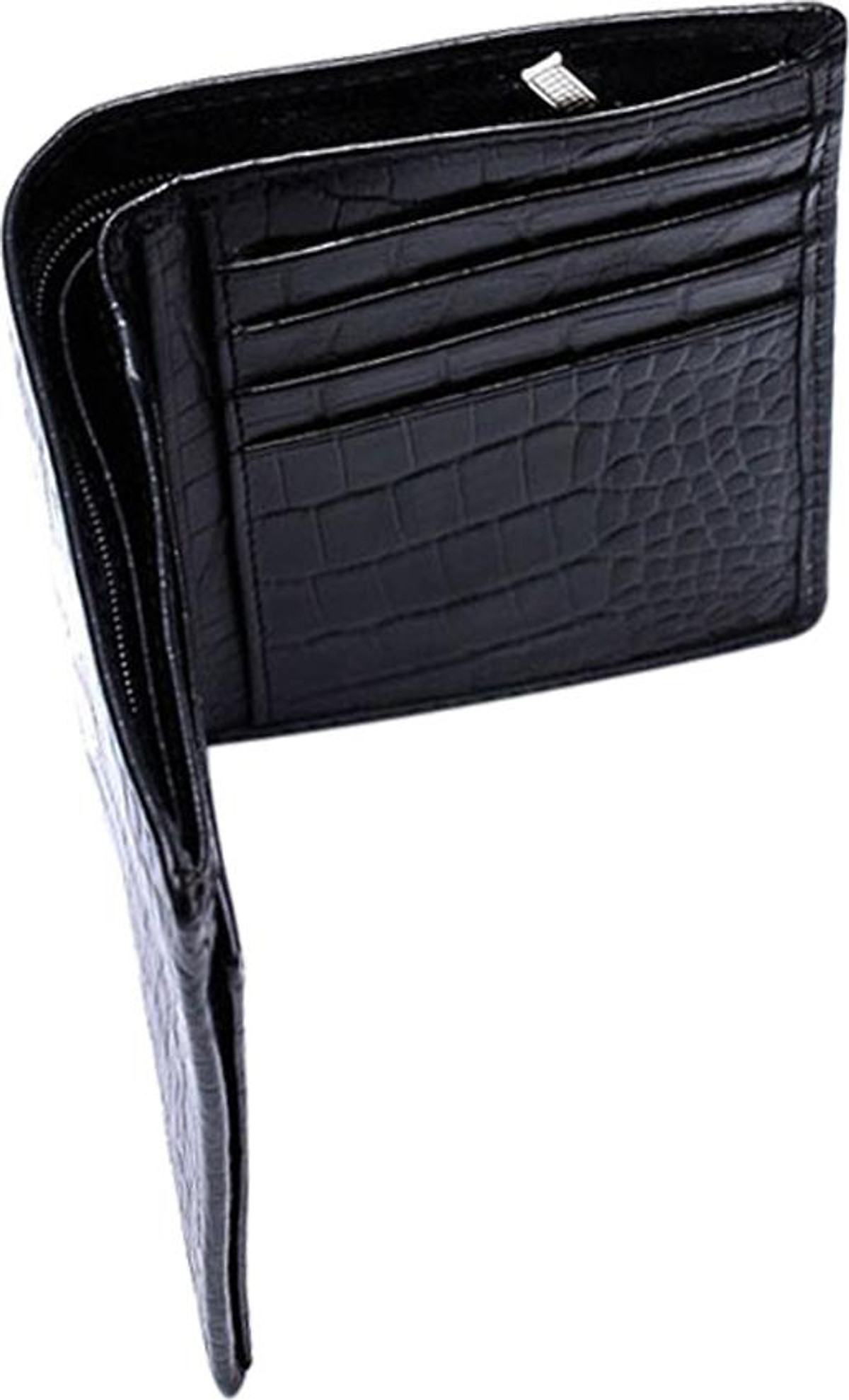 Ví Nam Vân Cá Sấu Kiểu Đứng Huy Hoàng HT2120 (12.5 x 10 cm) - Đen