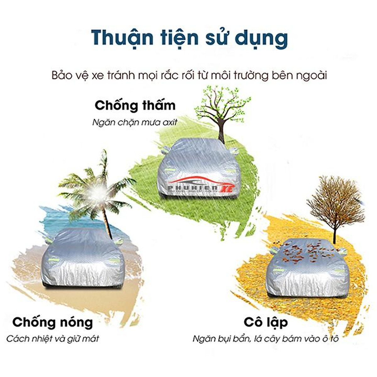 Bạt phủ dành cho ô tô kia seltos Cao Cấp 3 Lớp Chống Nắng Nóng Chống Nước Chống xước