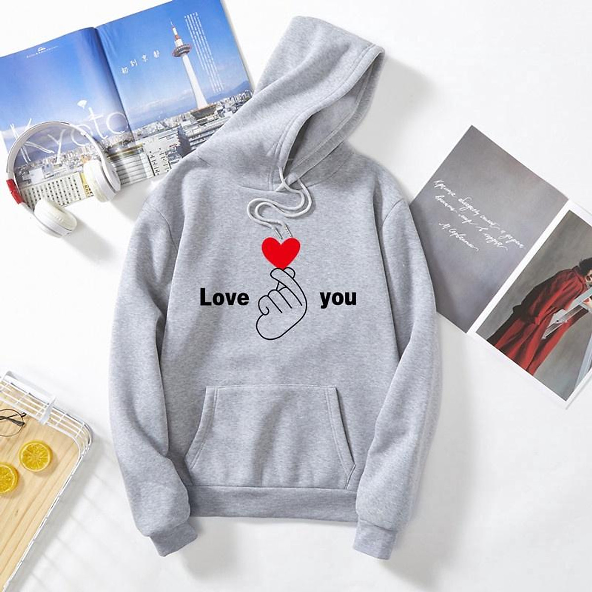 Áo Hoodie bắn tim Love you hoodie nam nữ đơn giản đẹp - Áo thun ...