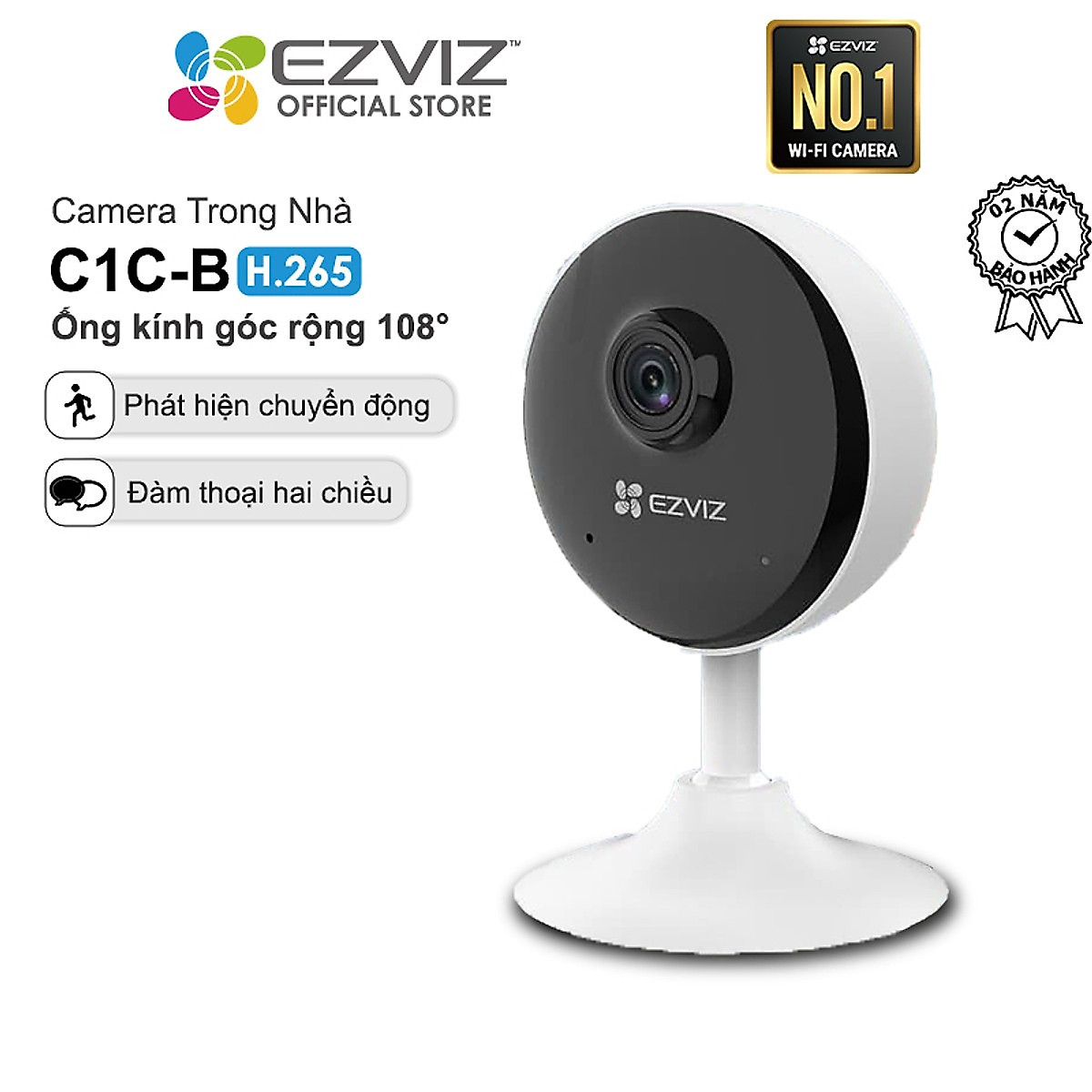 Combo Camera Wi-fi Trong Nhà EZVIZ C1C-B 2MP Kèm Thẻ Nhớ 32GB/64G - Hàng Chính Hãng