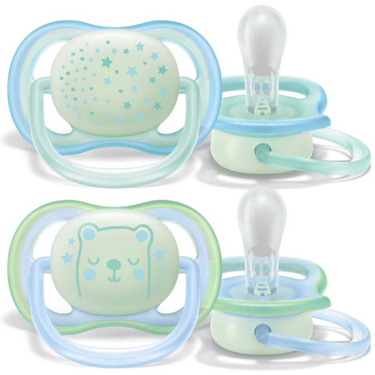 Ty ngậm ban đêm Philips Avent cho bé từ 0-6 tháng tuổi (vỉ 2 núm) SCF376/10 - Màu ngẫu nhiên