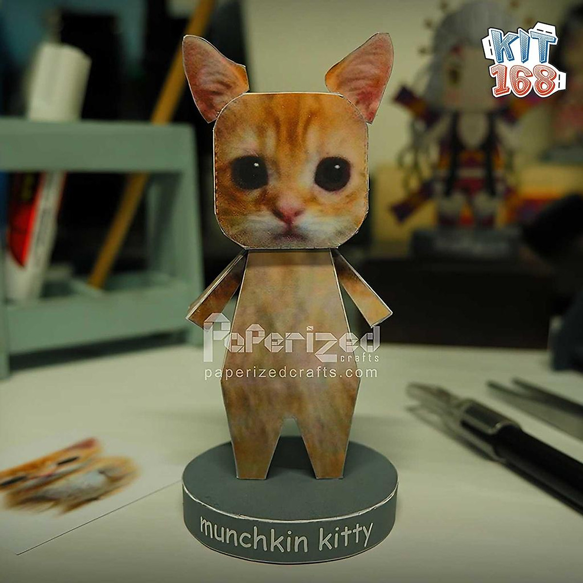 Mô hình giấy Mèo con lông trắng  Kit168 Shop mô hình giấy